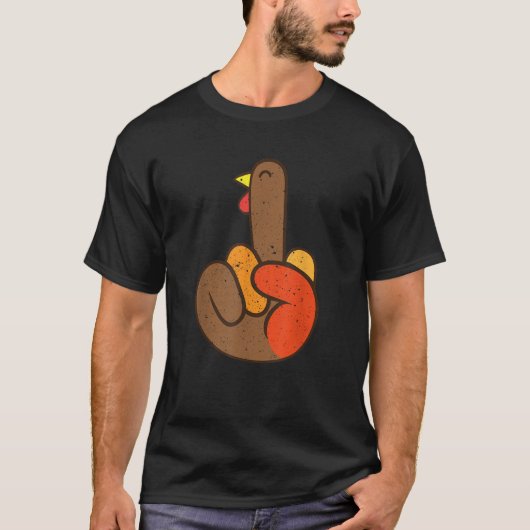 Middle Finger Turkey Grateunny Funny Erntedank m T-Shirt (Vorderseite)