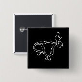 Middle Finger Uterus Pro choice Button (Vorne & Hinten)