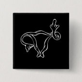 Middle Finger Uterus Pro choice Button (Vorderseite)