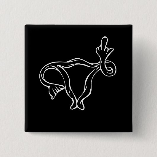 Middle Finger Uterus Pro choice Button (Vorderseite)