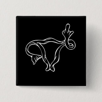 Middle Finger Uterus Pro choice Button