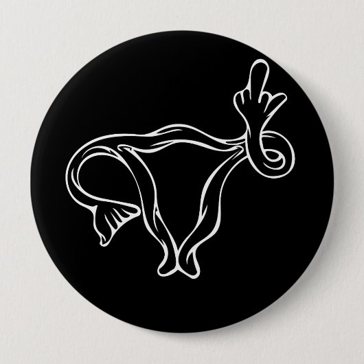 Middle Finger Uterus Pro-choice Button (Vorderseite)