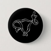 Middle Finger Uterus Pro-choice Button (Vorderseite)