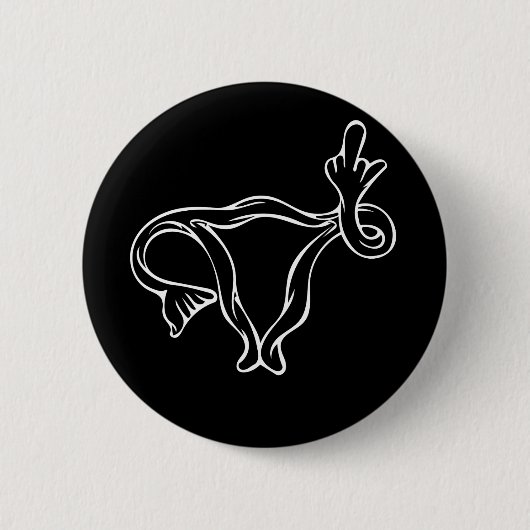Middle Finger Uterus Pro-choice Button (Vorderseite)