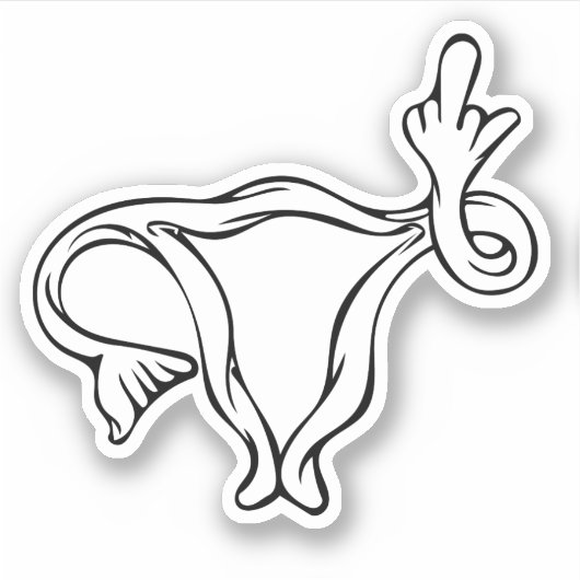 Middle Finger Uterus Pro-choice Feminist Aufkleber (Vorderseite)