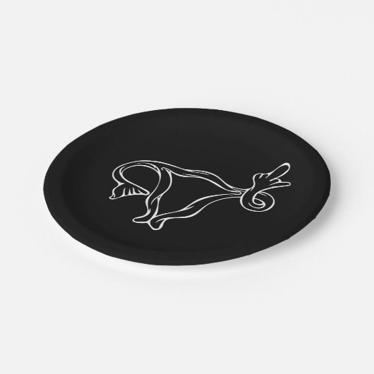 Middle Finger Uterus Pro-choice Pappteller (Schrägansicht)