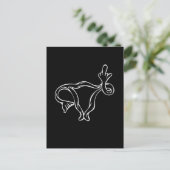 Middle Finger Uterus Pro-choice Postkarte (Stehend Vorderseite)