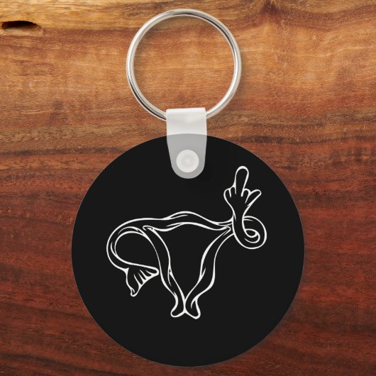 Middle Finger Uterus Pro-choice Schlüsselanhänger (Vorderseite)