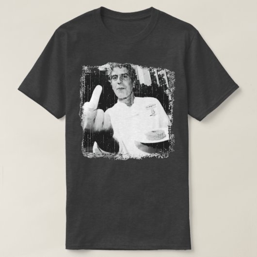 Middle Finger Vintag Anthony Bourdain TShirt (Design vorne)