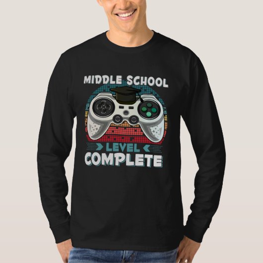 Middle School Level Complete Gamer School Graduati T-Shirt (Vorderseite)