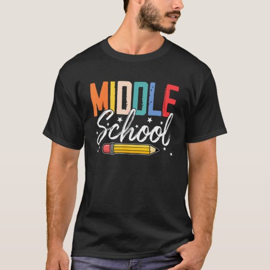 Middle School Vibes Teacher Student Team Back To S T-Shirt (Vorderseite)