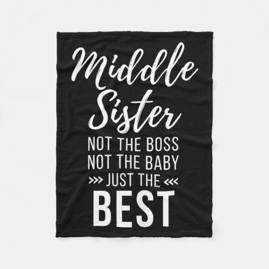 Middle Sister Crazy Funny Sister Quotes Matching S Fleecedecke (Vorderseite)