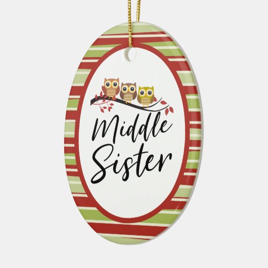 Middle Sister Three Owls Matching Sister Keramik Ornament (Links)
