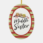Middle Sister Three Owls Matching Sister Keramik Ornament (Vorne)