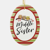 Middle Sister Three Owls Matching Sister Keramik Ornament (Hinten)
