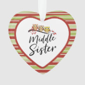 Middle Sister Three Owls Matching Sister Ornament (Vorderseite)