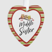 Middle Sister Three Owls Matching Sister Ornament (Vorderseite)