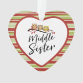 Middle Sister Three Owls Matching Sister Ornament (Rückseite)