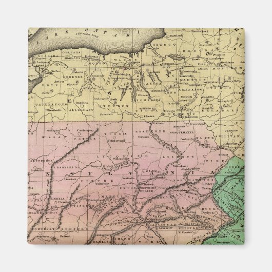 Middle Staaten Olney Map Magnet (Vorne)