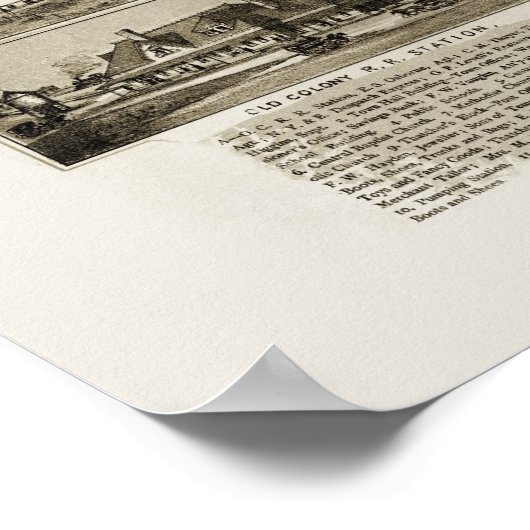 Middleborough, MA Panoramic Map - 1889 Poster (Ecke)