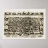 Middleborough, MA Panoramic Map - 1889 Poster (Vorne)