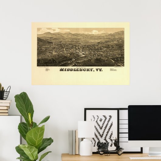 Middlebury VT 1886 Poster (Heimbüro)