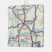 Middlebury VT Vintage Karte Keramikornament (Links)