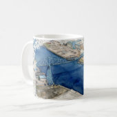 Middlesborough Transporter Bridge Kaffeetasse (Vorderseite Links)