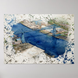 Middlesborough Transporterbrücke Poster