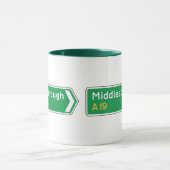 Middlesbrough, BRITISCHES Verkehrsschild Tasse (Zentrum)