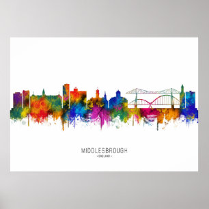 Middlesbrough England Skyline Poster