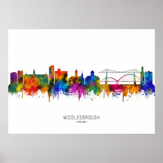 Middlesbrough England Skyline Poster (Vorne)