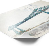 Middlesbrough Transporter Bridge Künstlerische Ski Fotodruck (Ecke)