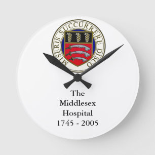 Middlesex Hospital Clock mit Wortlaut Runde Wanduhr