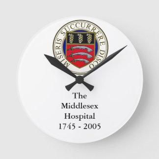 Middlesex Hospital Clock mit Wortlaut Runde Wanduhr