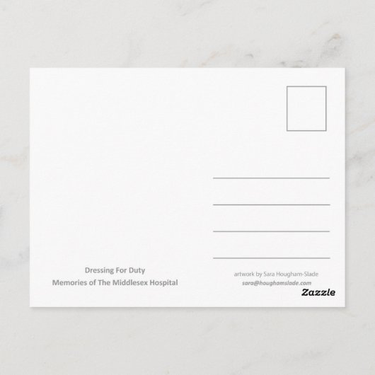 Middlesex Hospital Nurse Dressing For Duty Postkarte (Rückseite)
