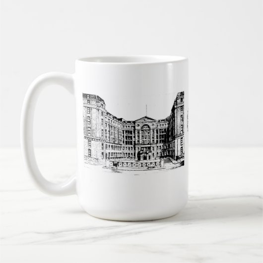 Middlesex-Krankenhaus-Tasse (Schwarzes u. Weiß) Kaffeetasse (Links)
