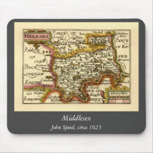 Middlesex Middle Sex Landkreis England Old Atlas M Mousepad