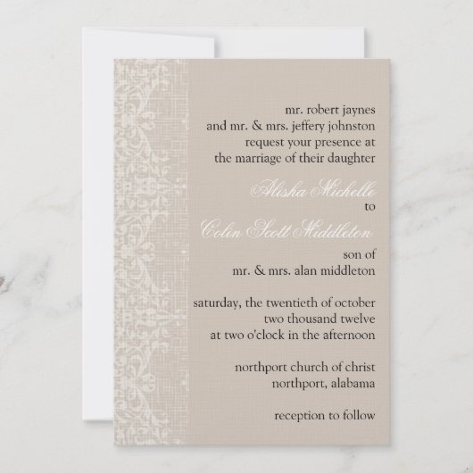 Middleton Einladung (Vorderseite)