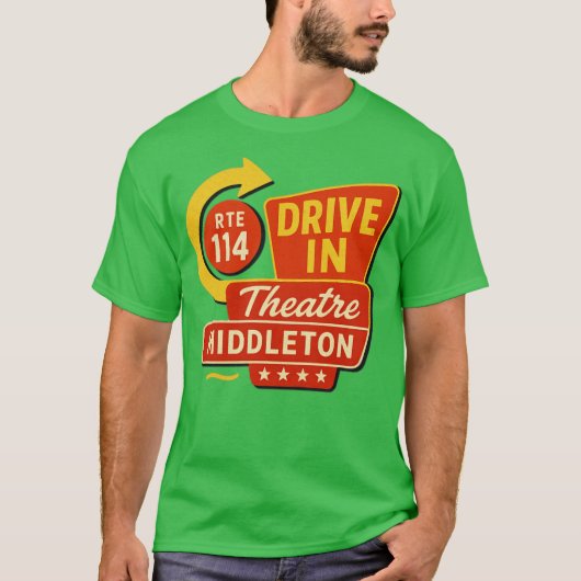 Middleton Rt 114 Drive-in Middleton, MA Retro Driv T-Shirt (Vorderseite)