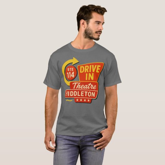 Middleton Rt 114 Drive-in Middleton, MA Retro Driv T-Shirt (Vorne ganz)