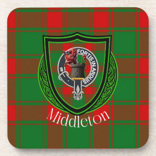 Middleton-Schottischer-Clan-Tartan & -Wappen Getränkeuntersetzer
