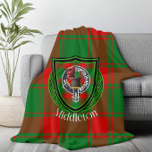 Middleton Scottish Clan Tartan Crest Fleecedecke