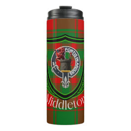 Middleton Scottish Clan Tartan & Crest Thermosbecher