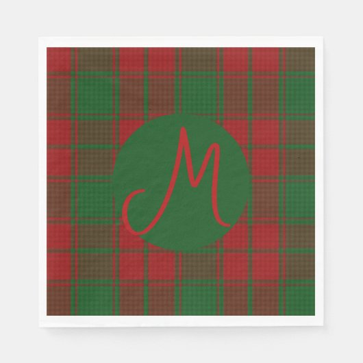 Middleton Tartan Mit Monogramm Serviette (Vorderseite)