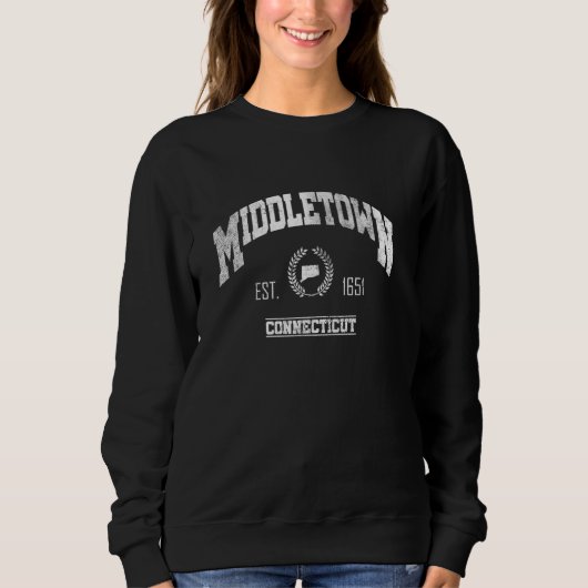 Middletown CT Connecticut Vintag Throwback Sweatshirt (Vorderseite)