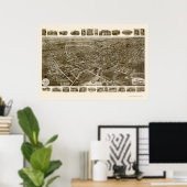 Middletown, NY Panoramic Map - 1921 Poster (Heimbüro)
