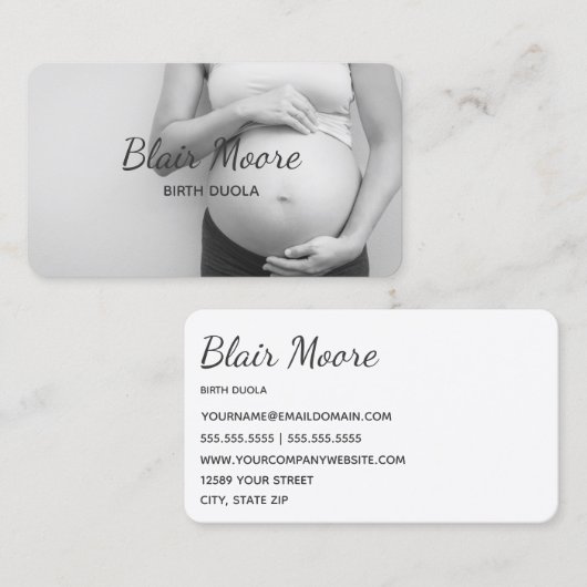 Midfrau Birth Doula Visitenkarte (Vorne/Hinten)
