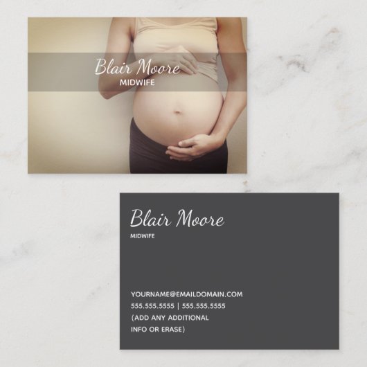 Midfrau Birth Doula Visitenkarte (Vorne/Hinten)