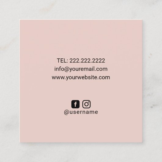 Midfrau Doula Birth Coach Hands & Baby Feet Quadratische Visitenkarte (Rückseite)